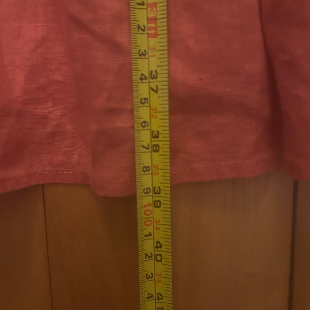 Magaschoni Dress‎ Size M Linen Coral Knee Length Beach Boho Coastal Cottage - Picture 5 of 6